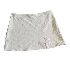 Gottex white textured cover up mini skirt white golf tennis size Large